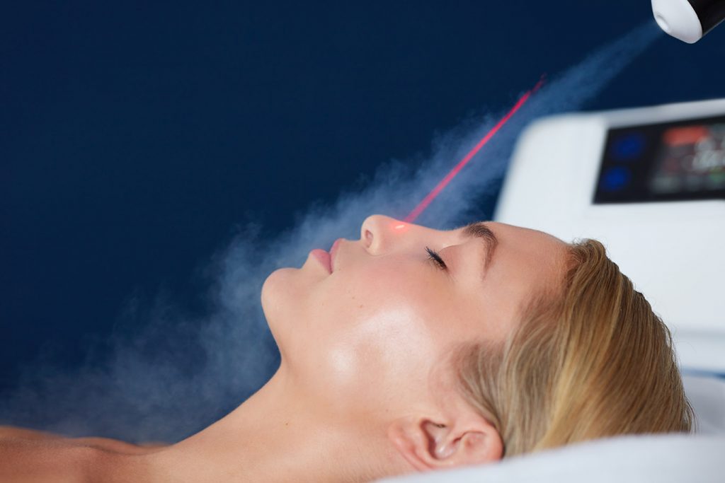 Treatment options for rosacea - localized cryotherapy on woman face PEJ6B2P Botox Nottingham Dermal Fillers Beeston West_Bridgford Skin Tag Removal Wart Cheek Fillers Chesterfield Lincoln Leicester Beauty Skin Dermatology Treatments